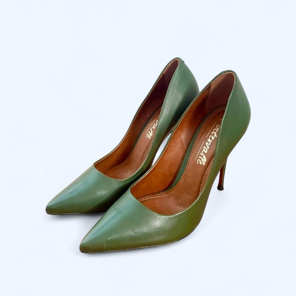 L'INTERVALLE Green Leather Heels
